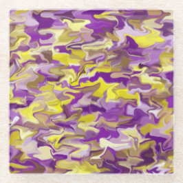 紫色の黄色い旋回ガラスコースター ガラスコースター