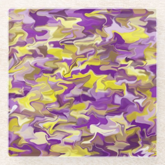 紫色の黄色い旋回ガラスコースター ガラスコースター (正面)