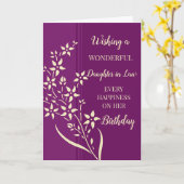 紫色の黄色い花の娘の法律誕生日 カード (黄色い花)