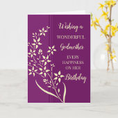 紫色の黄色い花ゴッドマザー誕生日 カード (黄色い花)