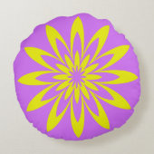紫色の黄色い花 ラウンドクッション (裏面)