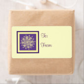 紫色の黄色のクリスマスプレゼントラベルラベル ラベル (インサイチュ)