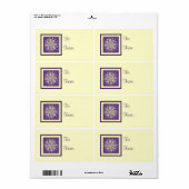 紫色の黄色のクリスマスプレゼントラベルラベル ラベル (フルシート)