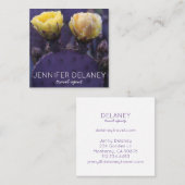 紫色の黄色のサボテン花自然写真旅行 スクエア名刺 (正面/裏面)