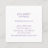 紫色の黄色のサボテン花自然写真旅行 スクエア名刺 (裏面)