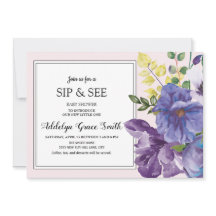 紫色の黄色のピンクのフローラsip参照ベビーシャワー