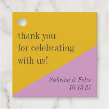 紫色の黄色のモダンカスタムウェディングありがとう