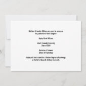 紫色の黄色の大学院の写真のモダン卒業 案内状 (裏面)