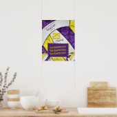 紫色の黄色の女の子バレーボールチームの写真 ポスター (キッチン)