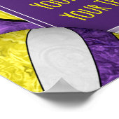 紫色の黄色の女の子バレーボールチームの写真 ポスター (角)