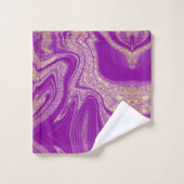 紫色の黄色の抽象芸術大理石パターン バスタオルセット (ウォッシュタオル)