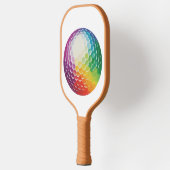 紫色の黄色の緑がデザイン済み ピックルボールラケット (左)