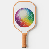 紫色の黄色の緑がデザイン済み ピックルボールラケット (裏面)