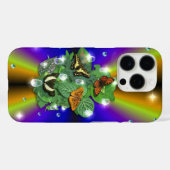 紫色の黄色の虹の上の蝶 Case-Mate iPhoneケース (裏面 (横))