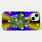 紫色の黄色の虹の上の蝶 Case-Mate iPhoneケース (裏面 (横))