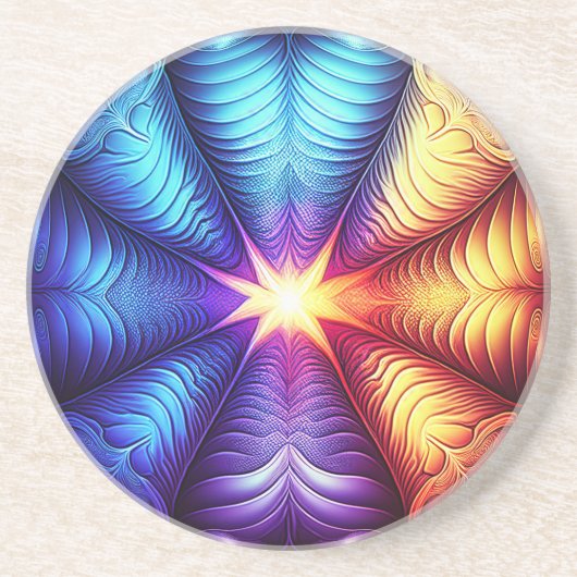 紫色の黄色の青のリアプノフのフラクタル コースター (正面)