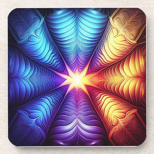 紫色の黄色の青のリアプノフのフラクタル コースター (正面)