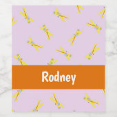 紫色の黄色の飛行機 ワインラベル (シングルラベル)