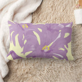 紫色の黄色絵を描ヴィンテージ花枕 ランバークッション (ブランケット)
