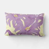 紫色の黄色絵を描ヴィンテージ花枕 ランバークッション (裏面)