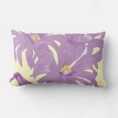 紫色の黄色絵を描ヴィンテージ花枕 ランバークッション (正面)