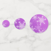 紫色の黄金の雪片ミニマリストクリスマス コンフェッティ (裏面)