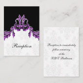 紫色の黒いウェディングレセプションカード エンクロージャーカード (正面/裏面)