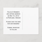 紫色の黒いグラデーション写真の日付を保存 案内ポストカード (裏面)