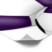 紫色の黒いサッカーチームカラーの誕生日パーティー ポスター (角)