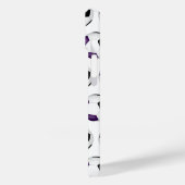 紫色の黒いサッカーボールのモノグラムの模様 Case-Mate iPhoneケース (裏面 / 左)