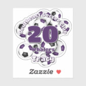 紫色の黒いサッカーボールの群れのチームカラー シール (シート)