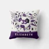 紫色の黒いスポーツルームガールズサッカーボール クッション (裏面)