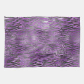 紫色の黒いゼブラ印刷 キッチンタオル (横)