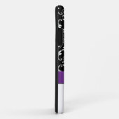 紫色の黒いダマスク織によって印刷されるリボンの宝石 Case-Mate iPhoneケース (裏面/右)