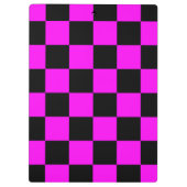 紫色の黒いチェッ市松模様にクパターン クリップボード (裏面)