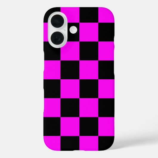 紫色の黒いチェッ市松模様にクパターン Case-Mate iPhoneケース (裏面)