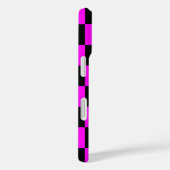 紫色の黒いチェッ市松模様にクパターン Case-Mate iPhoneケース (裏面 / 右)