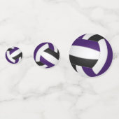 紫色の黒いチームカラーキッズバレーボールパーティー コンフェッティ (裏面)