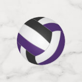 紫色の黒いチームカラーキッズバレーボールパーティー コンフェッティ (スモール正面)