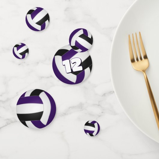 紫色の黒いチームカラーキッズバレーボールパーティー コンフェッティ (グループ)