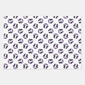 紫色の黒いチームカラーバレーボールセット3 ラッピングペーパーシート (正面3)