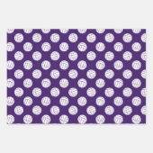 紫色の黒いチームカラーバレーボールセット3 ラッピングペーパーシート (正面2)