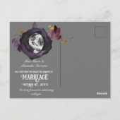 紫色の黒いバラ救写真私たちの日付 ポストカード (裏面)