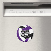 紫色の黒いバレーボールチームのカラーギフト マグネット (インサイチュ (食洗機))