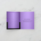 紫色の黒いフローラ結合ハートサンキューカード サンキューカード (内部)