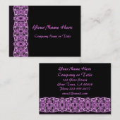 紫色の黒いリボン 名刺 (正面/裏面)