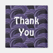 紫色の黒い円のパターンの感謝 マグネット (正面)