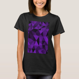 紫色の黒い幾何学メッシュ模様 Tシャツ