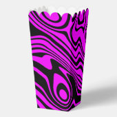 紫色の黒い波状のストライプのポップコーン フェイバーボックス (裏面)