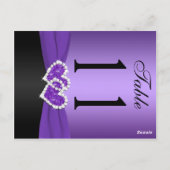 紫色の黒い結合ハートテーブル番号ポストカード ポストカード (裏面)